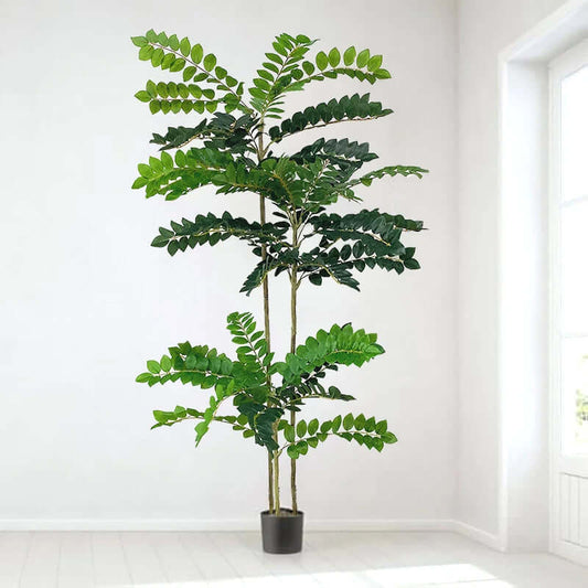 Kunstpflanze - Money Tree Kunstpflanze 180cm XXL - Studio Verde in modernem Raum mit hellem Licht.