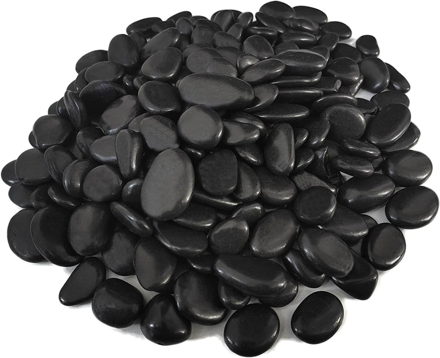 Dekosteine Schwarz Größe 2-4c cm I 10kg – elegante schwarze Dekosteine für Kunstpflanzen und moderne Deko.