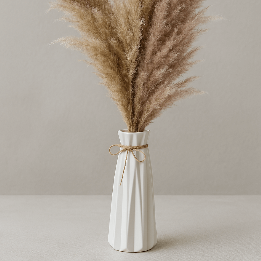 Blumenvase für Kunstpflanze - Klein mit Pampasgras, stilvoller Akzent für modernes Zuhause.