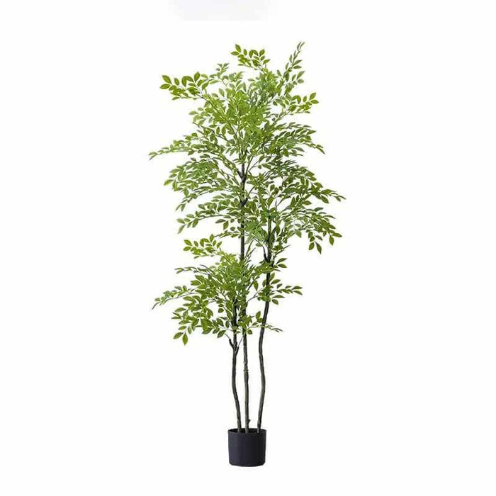 Künstlicher Money Tree Kunstpflanze 120cm mit geflochtenen Stämmen und grünen Blättern für stilvolles Ambiente