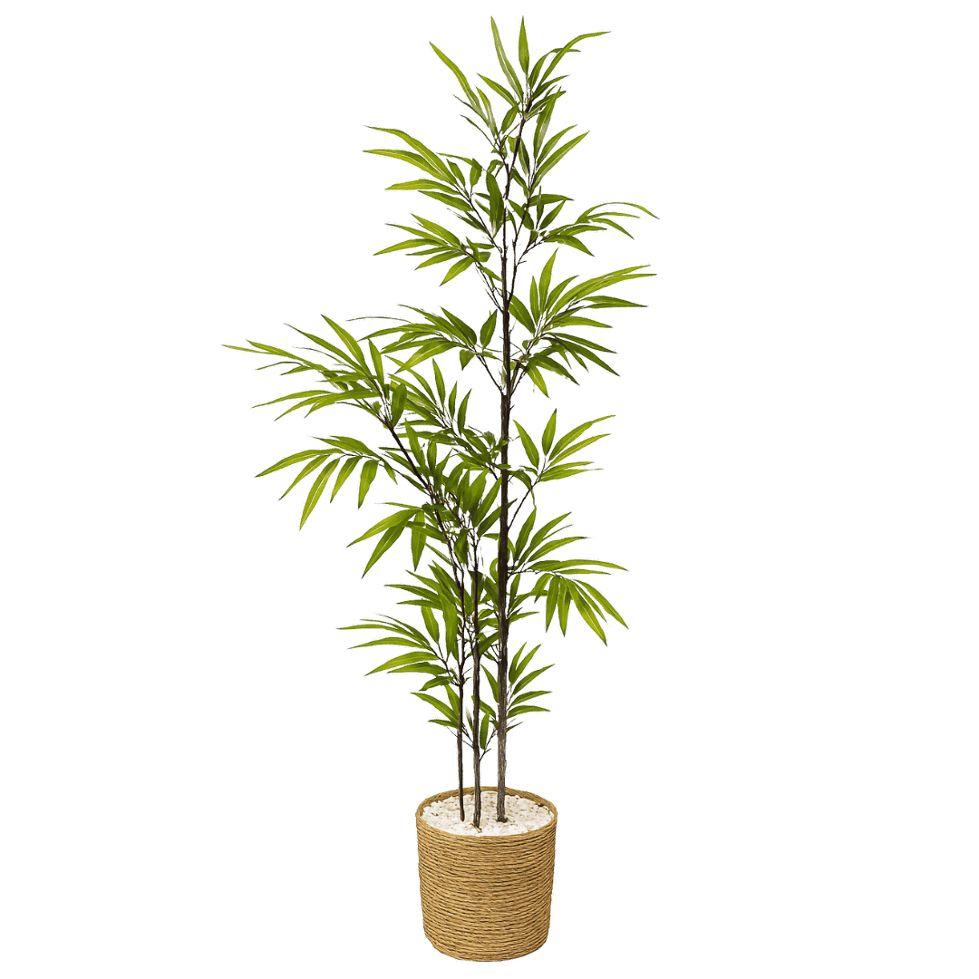 Bamboo Kunstpflanze 160cm XXL in dekorativem Topf, symbolisiert Ausgeglichenheit und asiatische Ästhetik.