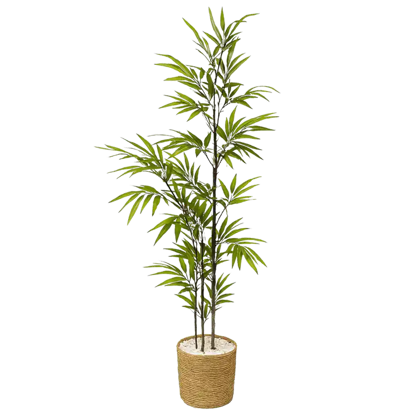 Künstlicher 160cm Bamboo Kunstpflanze im Wohnzimmer für natürliche Eleganz und pflegeleichte Frische