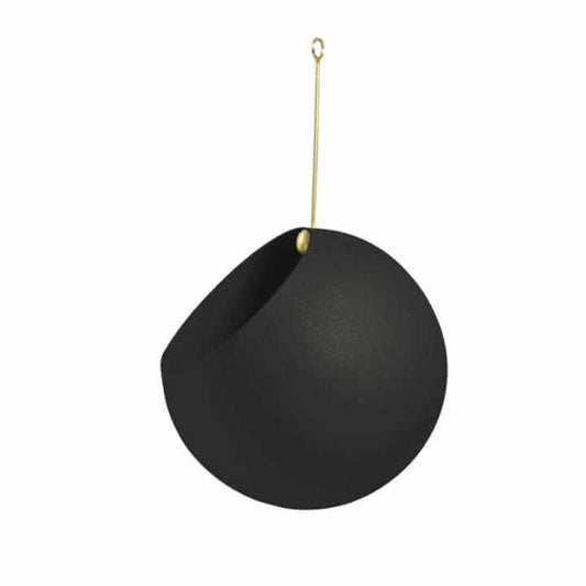 Blumentopf für Wandpflanze in modernem Design aus schwarzem Material, ideal für künstliche Pflanzen.